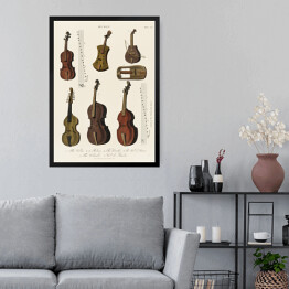 Obraz w ramie Instrumenty strunowe ilustracja muzyczna 