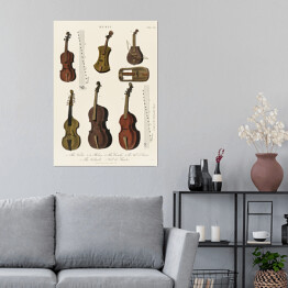 Plakat samoprzylepny Instrumenty strunowe ilustracja muzyczna 