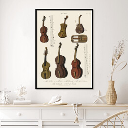 Plakat w ramie Instrumenty strunowe ilustracja muzyczna 