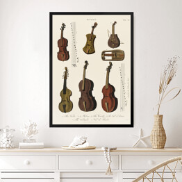 Obraz w ramie Instrumenty strunowe ilustracja muzyczna 