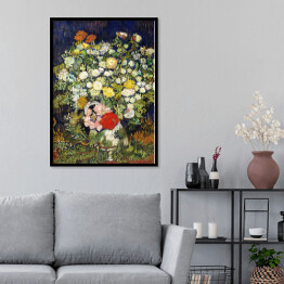 Plakat w ramie Vincent van Gogh Bukiet kwiatów w wazonie. Reprodukcja