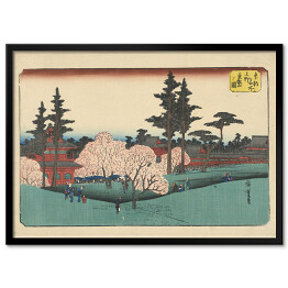 Obraz klasyczny Utugawa Hiroshige Krajobraz z kwitnącą wiśnią. Reprodukcja obrazu