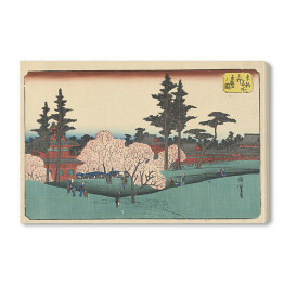 Obraz na płótnie Utugawa Hiroshige Krajobraz z kwitnącą wiśnią. Reprodukcja obrazu