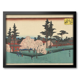 Obraz w ramie Utugawa Hiroshige Krajobraz z kwitnącą wiśnią. Reprodukcja obrazu