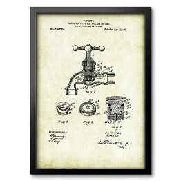 Obraz w ramie T. Crowe - patenty na rycinach vintage
