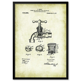Plakat w ramie T. Crowe - patenty na rycinach vintage