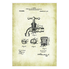 Plakat T. Crowe - patenty na rycinach vintage