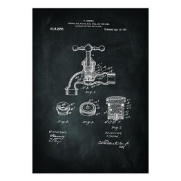 Plakat T. Crowe - patenty na rycinach - czarno białe