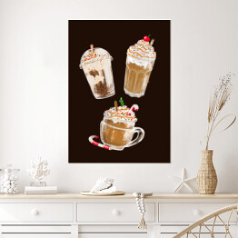 Plakat Kawa na słodko - ilustracja