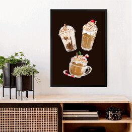 Obraz w ramie Kawa na słodko - ilustracja