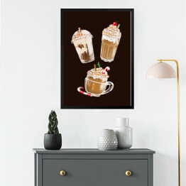 Obraz w ramie Kawa na słodko - ilustracja