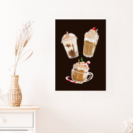 Plakat Kawa na słodko - ilustracja