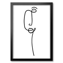 Obraz w ramie Minimalistyczna twarz z długą szyją