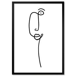 Plakat w ramie Minimalistyczna twarz z długą szyją