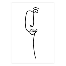 Plakat Minimalistyczna twarz z długą szyją