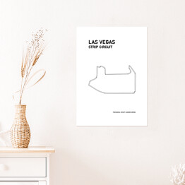 Plakat Las Vegas Strip Circuit - Tory wyścigowe Formuły 1 - białe tło