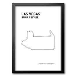 Obraz w ramie Las Vegas Strip Circuit - Tory wyścigowe Formuły 1 - białe tło