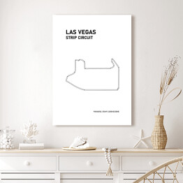 Obraz klasyczny Las Vegas Strip Circuit - Tory wyścigowe Formuły 1 - białe tło