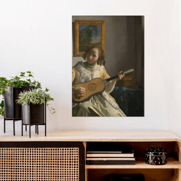 Jan Vermeer "Młoda dziewczyna grająca na gitarze" - reprodukcja