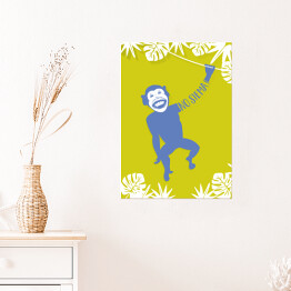 Plakat samoprzylepny Ilustracja - "No siema" na zielonym tle
