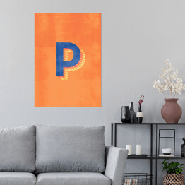 Plakat samoprzylepny Kolorowe litery z efektem 3D - "P"