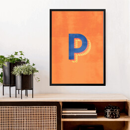 Obraz w ramie Kolorowe litery z efektem 3D - "P"