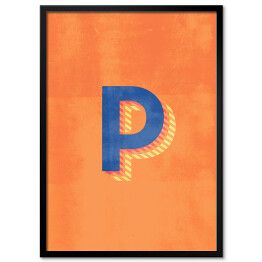 Plakat w ramie Kolorowe litery z efektem 3D - "P"
