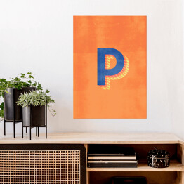 Plakat samoprzylepny Kolorowe litery z efektem 3D - "P"