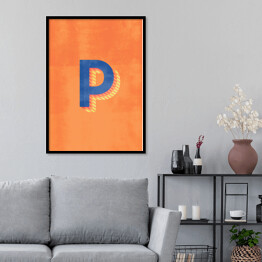 Plakat w ramie Kolorowe litery z efektem 3D - "P"