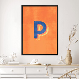 Obraz w ramie Kolorowe litery z efektem 3D - "P"
