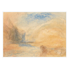 Plakat samoprzylepny William Turner "Górski pejzaż z jeziorem" - reprodukcja