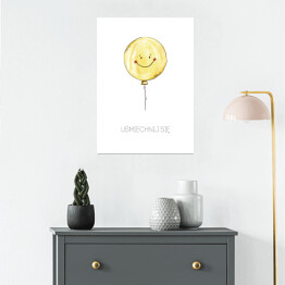 Plakat samoprzylepny "Uśmiechnij się" - hasło motywacyjne