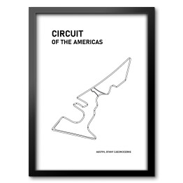 Obraz w ramie Circuit of the Americas - Tory wyścigowe Formuły 1 - białe tło