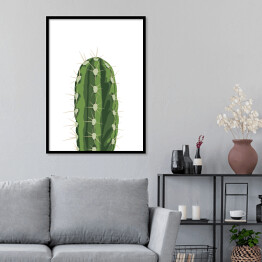 Plakat w ramie Kaktus w jasnym pomieszczeniu