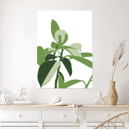 Plakat Tropikalna roślina w jasnym pomieszczeniu