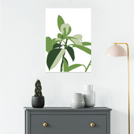 Plakat Tropikalna roślina w jasnym pomieszczeniu
