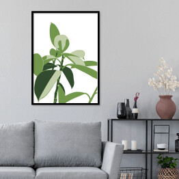 Plakat w ramie Tropikalna roślina w jasnym pomieszczeniu
