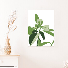 Plakat samoprzylepny Tropikalna roślina w jasnym pomieszczeniu