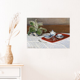 Plakat samoprzylepny Claude Monet Martwa natura, serwis do herbaty Reprodukcja obrazu