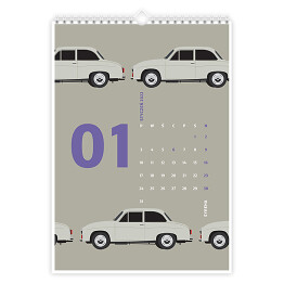 Kalendarz z samochodami PRL