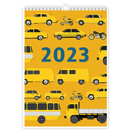 Kalendarz 13-stronicowy Kalendarz z samochodami PRL