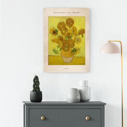 Obraz klasyczny Vincent van Gogh "Słoneczniki" - reprodukcja z napisem. Plakat z passe partout