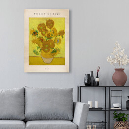 Vincent van Gogh "Słoneczniki" - reprodukcja z napisem. Plakat z passe partout