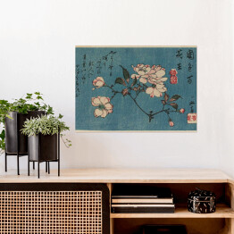 Plakat Utugawa Hiroshige Drzeworyt kwiaty. Reprodukcja