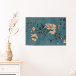 Plakat Utugawa Hiroshige Drzeworyt kwiaty. Reprodukcja