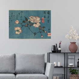 Plakat samoprzylepny Utugawa Hiroshige Drzeworyt kwiaty. Reprodukcja