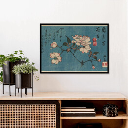 Plakat w ramie Utugawa Hiroshige Drzeworyt kwiaty. Reprodukcja