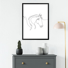 Obraz w ramie Koń - białe konie