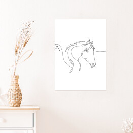 Plakat samoprzylepny Koń - białe konie