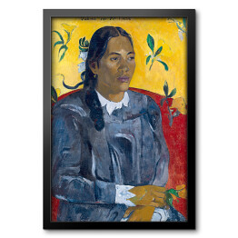 Obraz w ramie Paul Gauguin "Tajlandzka kobieta z kwiatem" - reprodukcja